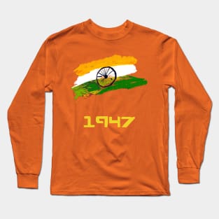 1947 India Flag Long Sleeve T-Shirt